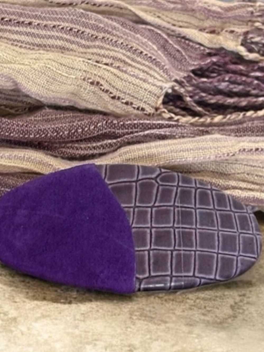 Vintage 90s Avon Purple Suede & Faux Croc Statement Barrette 4” Retro NIB